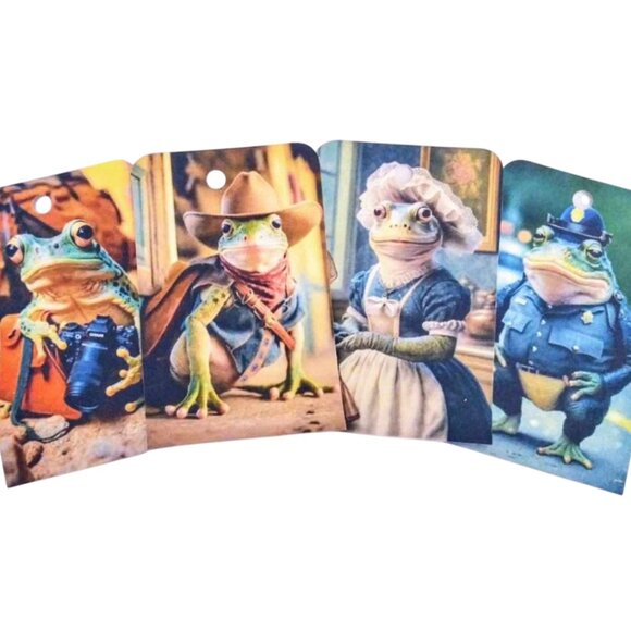 16 Pc Set! Working Class Frogs Large Gift & Journal Tags - Picture 4 of 6